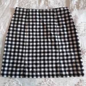 Papaya Checkered Skirt